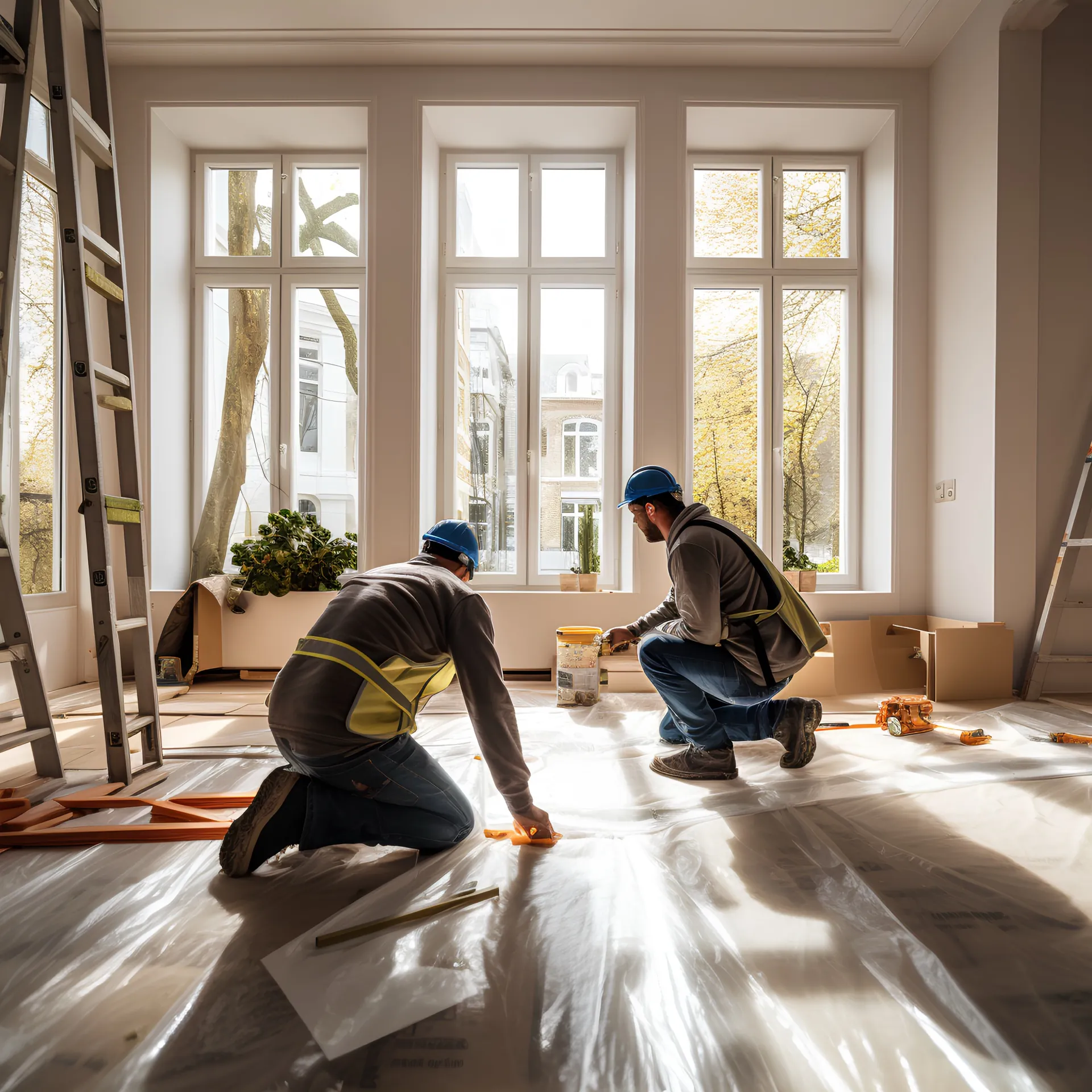 Aannemers aan het werk