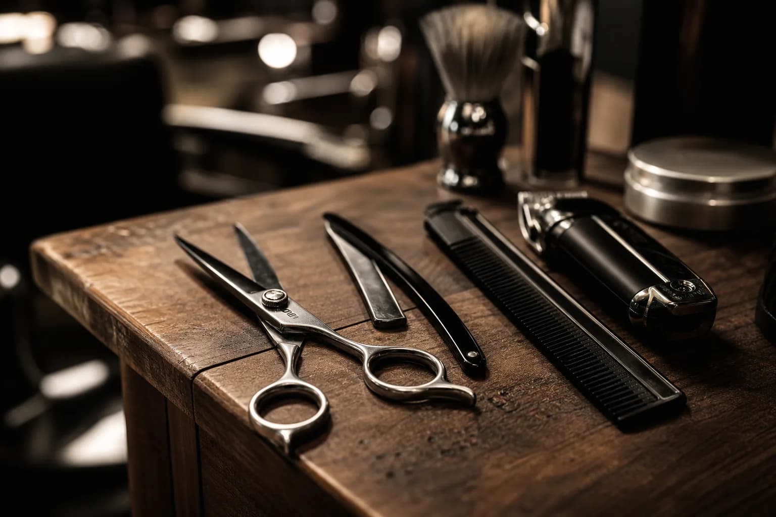 Professioneel kappersgereedschap: schaar, tondeuse en kam