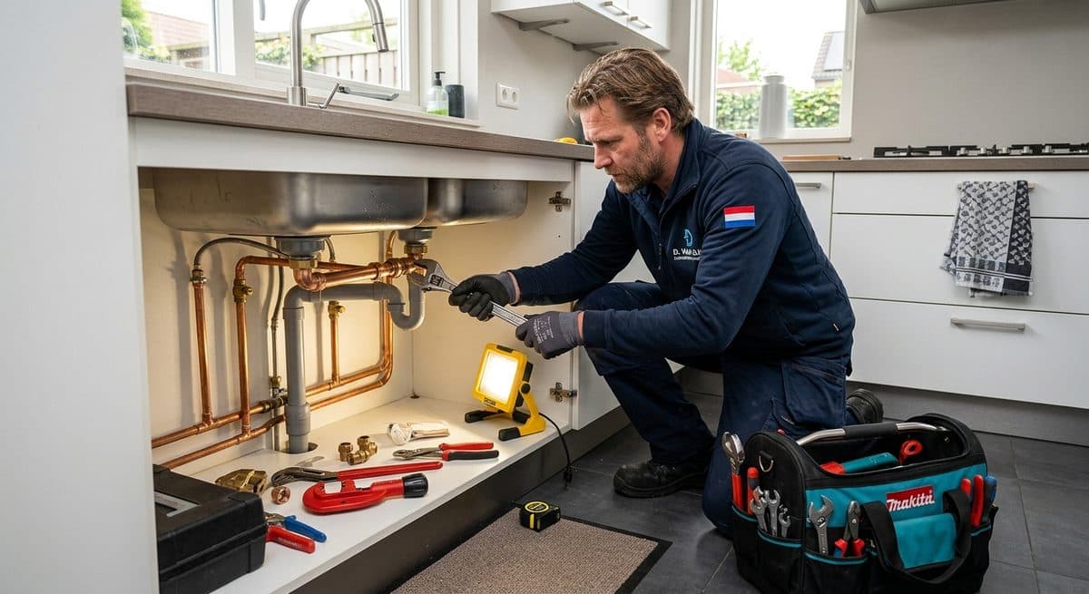 Loodgieter vakman aan het werk in Groningen