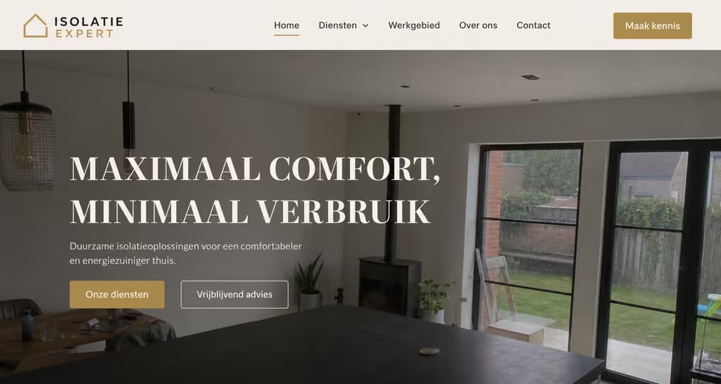 Voorbeeld isolatiewebsite: Isolatie Expert (Comfort · premium)