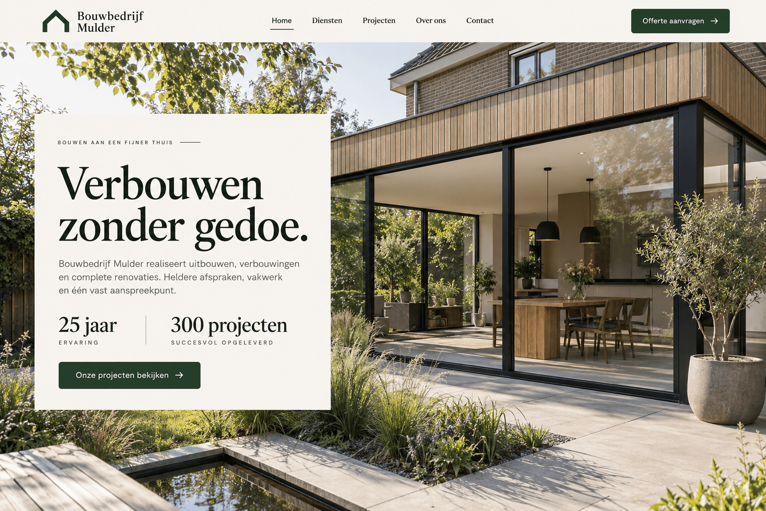 Voorbeeld van een website voor aannemers
